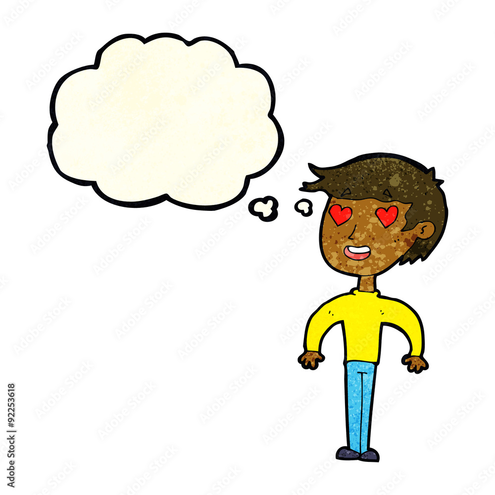 cartoon man in love with thought bubble cartoon man in love with thought bubble