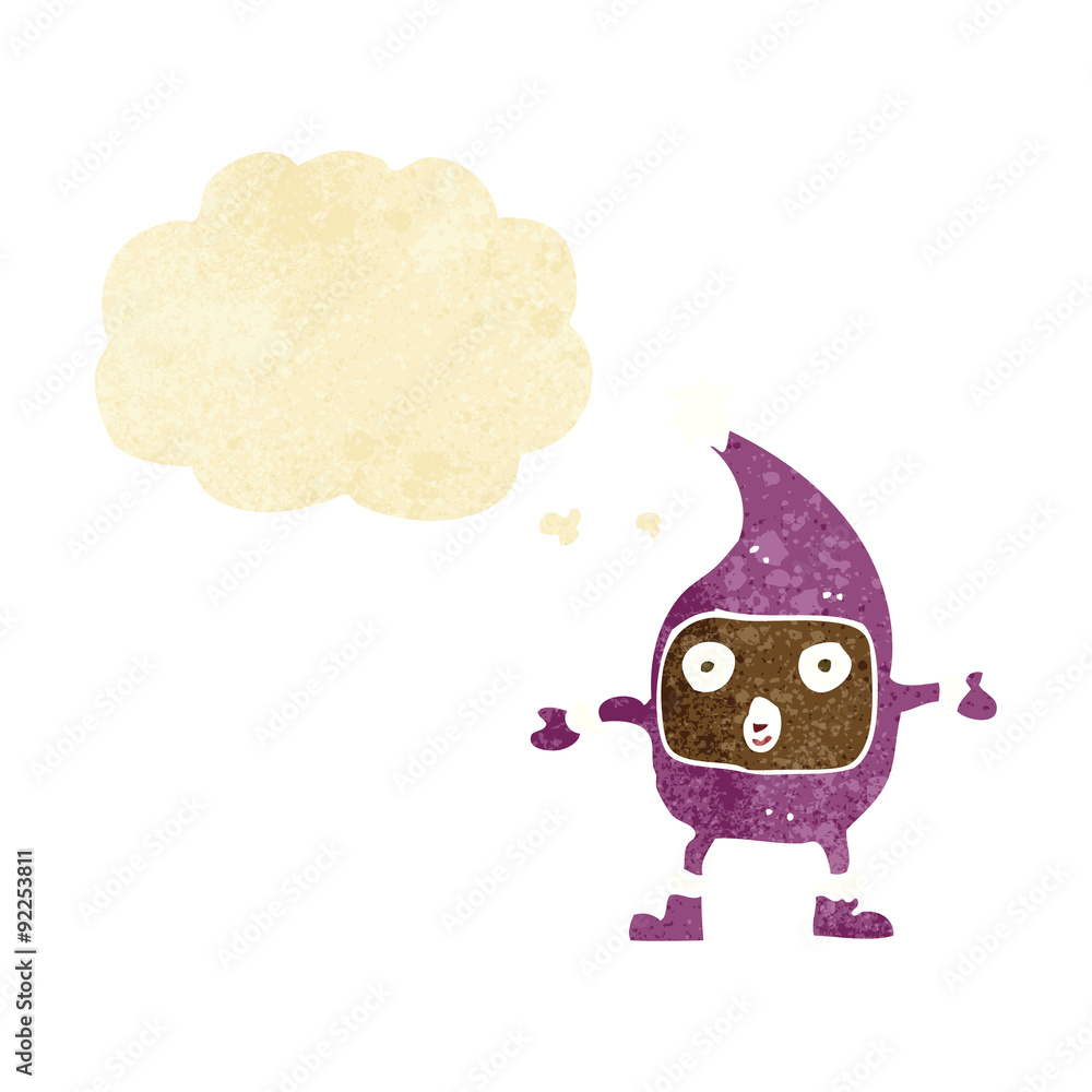 cartoon funny creature with thought bubble cartoon funny creature with thought bubble