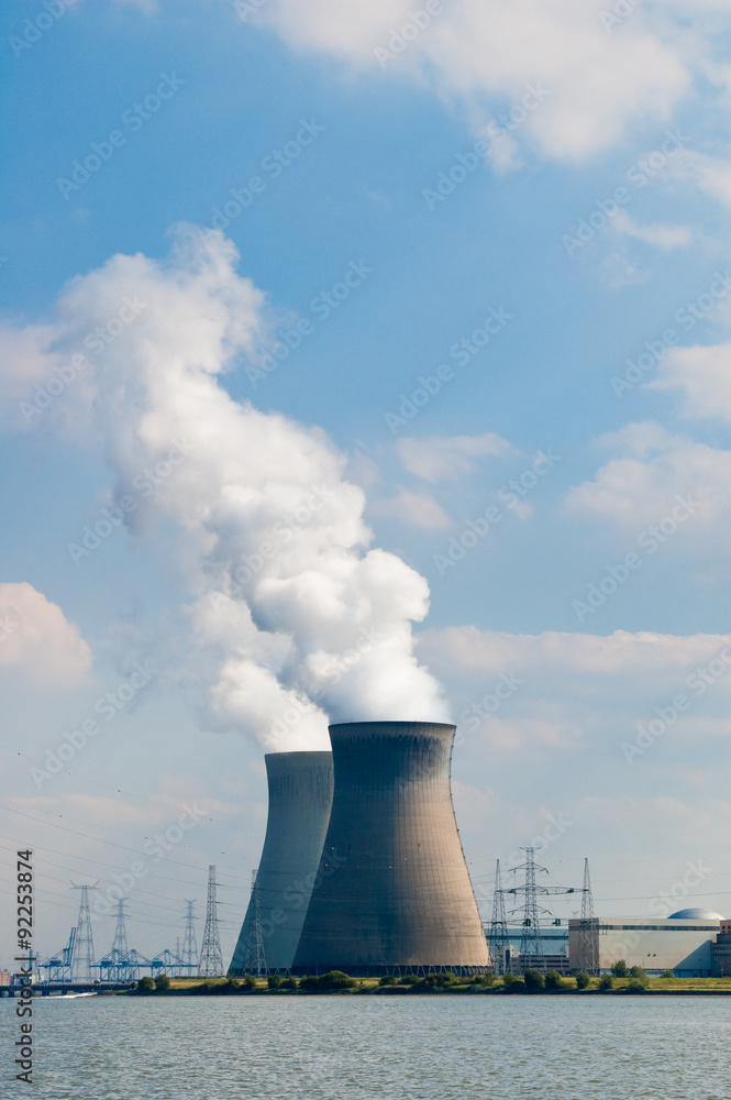 Cooling towers of nuclear power plant of Doel near Antwerp, Belgium Cooling towers of nuclear power plant of Doel near Antwerp, Belgium