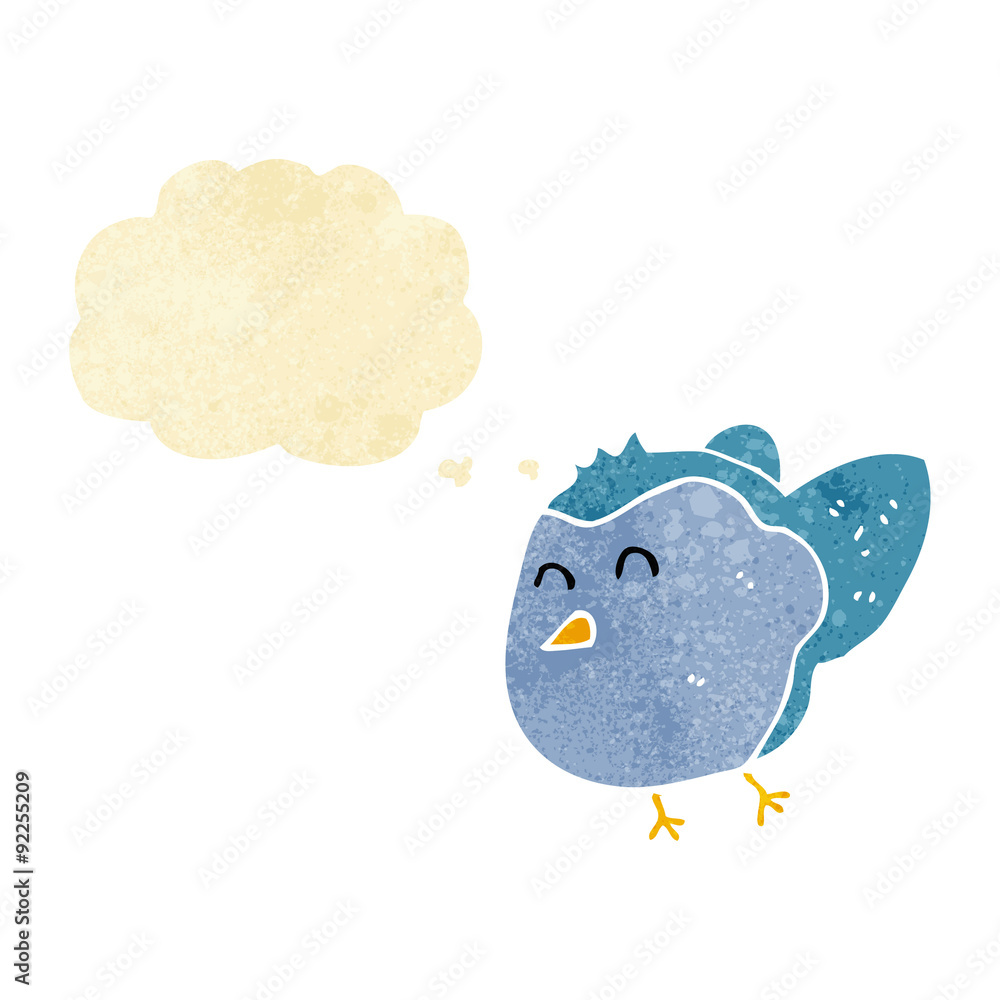 cartoon bird with thought bubble cartoon bird with thought bubble
