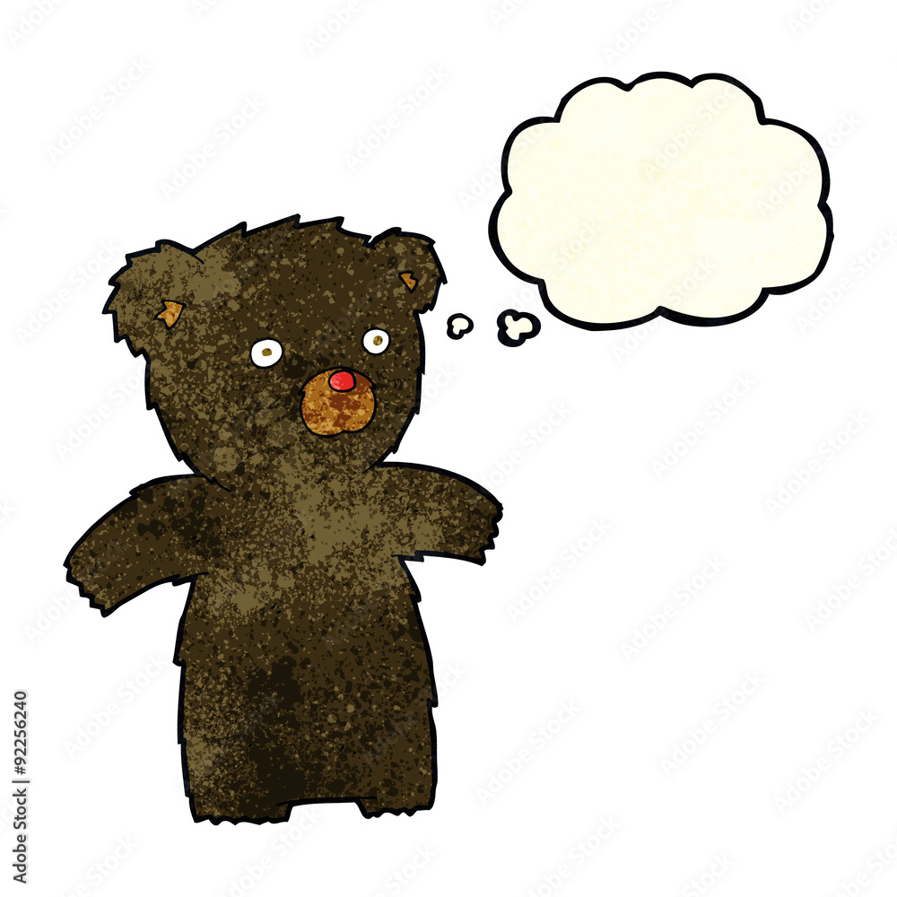 cartoon black bear with thought bubble cartoon black bear with thought bubble