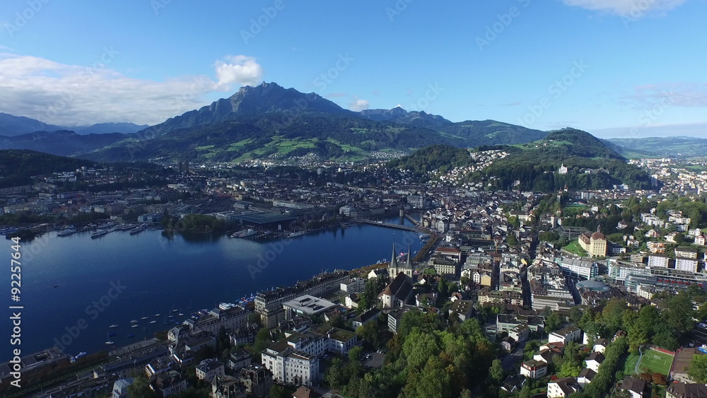 Aerial view of Lucerne and Mount Pilatus, Switzerland Aerial view of Lucerne and Mount Pilatus, Switzerland