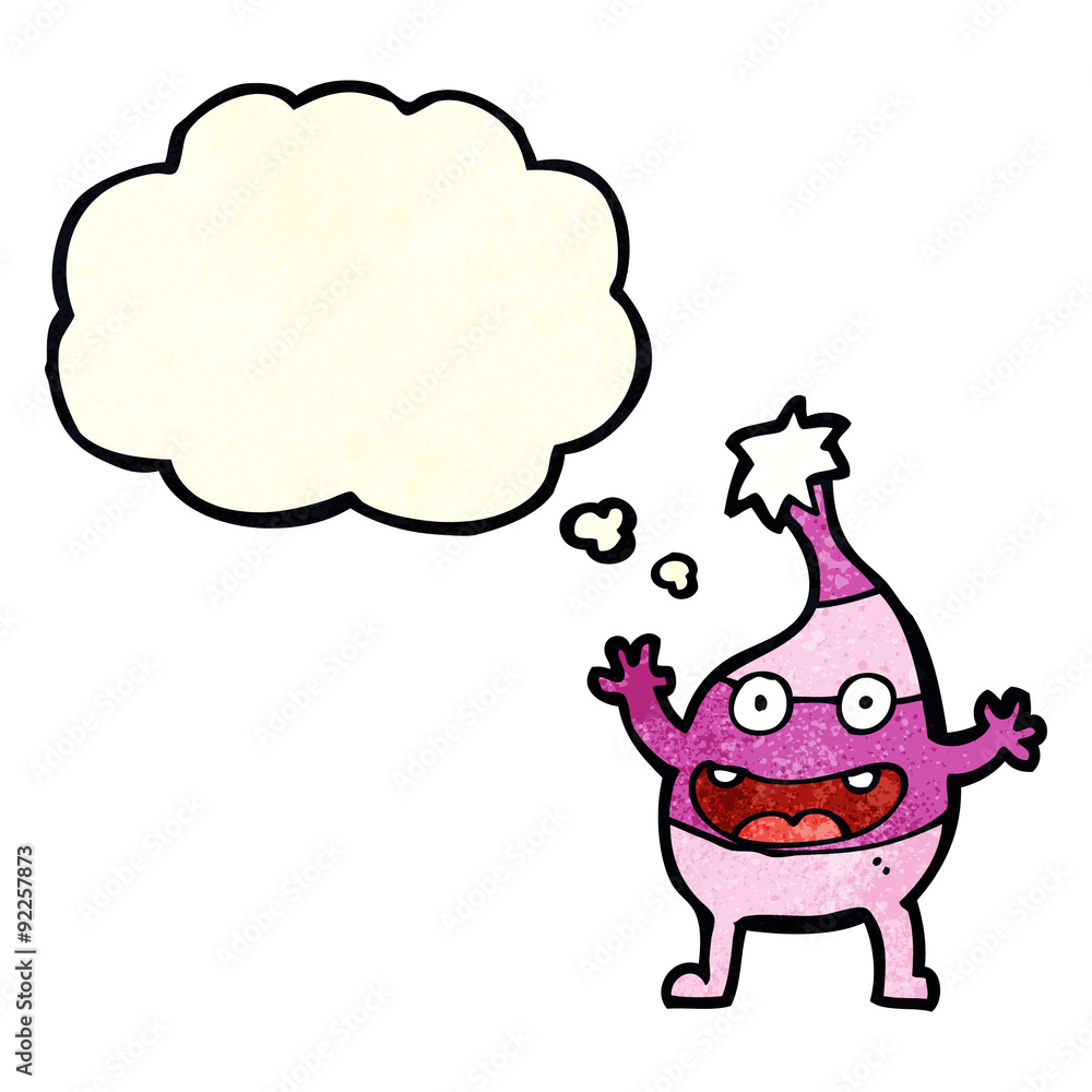 cartoon funny creature with thought bubble cartoon funny creature with thought bubble