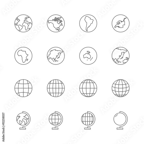 globe icons set