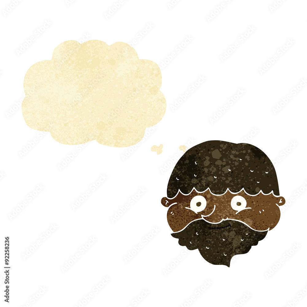 cartoon bearded man with thought bubble cartoon bearded man with thought bubble