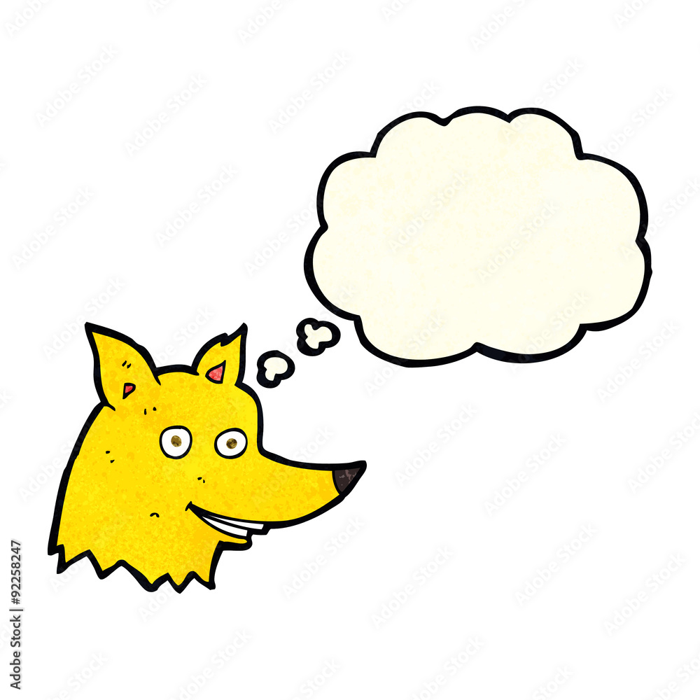 cartoon fox head with thought bubble cartoon fox head with thought bubble