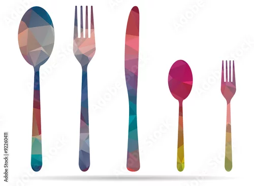 Naklejka na ścianę low poly pięć objęte