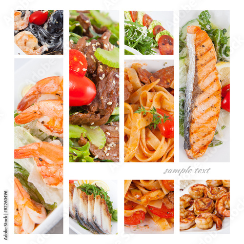 Photo Collage of dishes for restaurant food menu