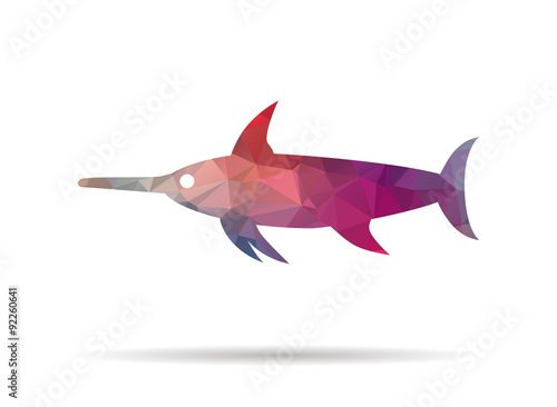 low poly icon swordfish
