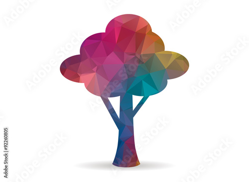 low poly tree icon