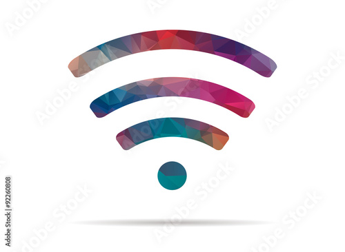 low poly wifi icon multicolor