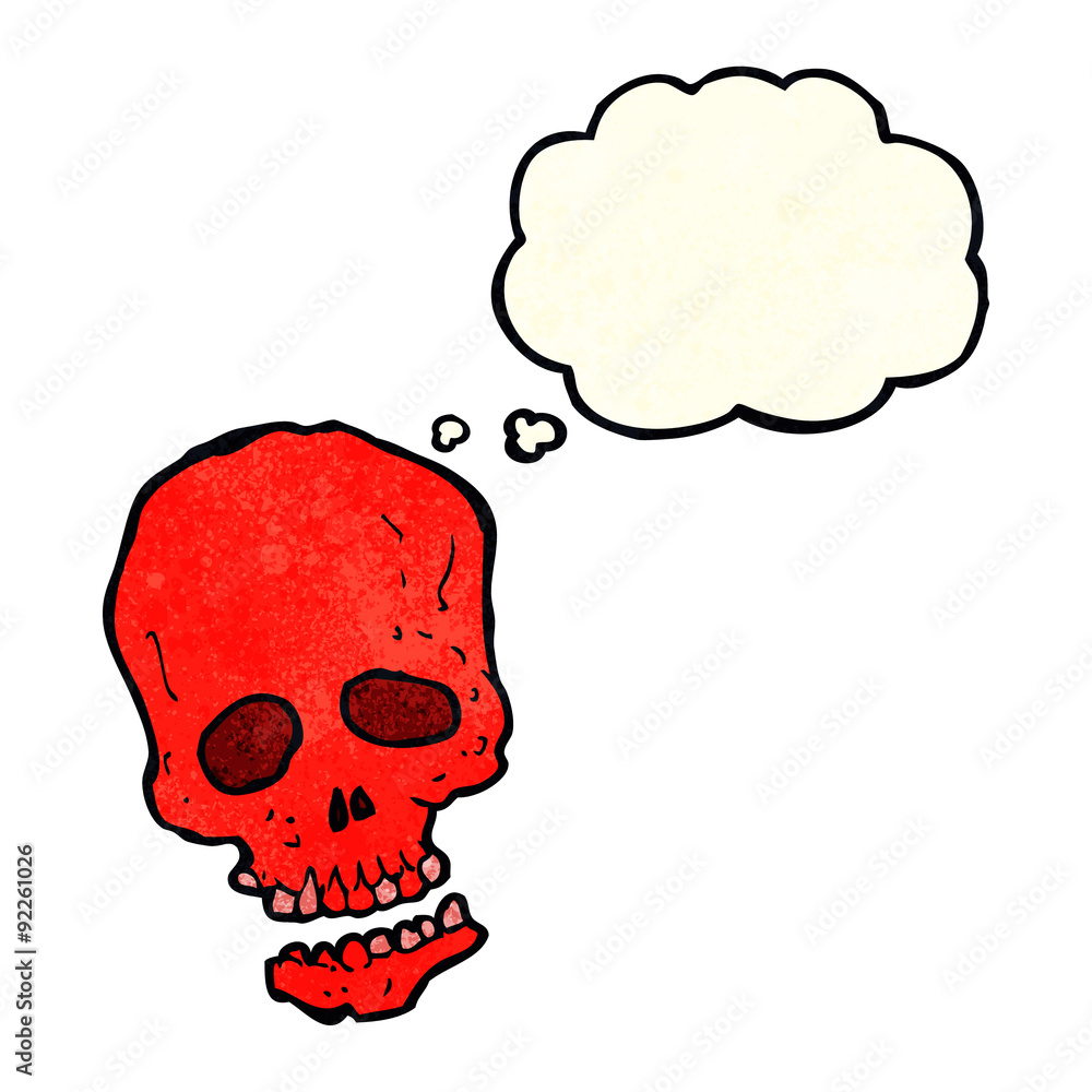 cartoon skull with thought bubble cartoon skull with thought bubble