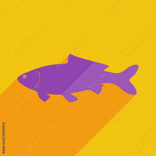 Flat icons modern design with shadow of carp