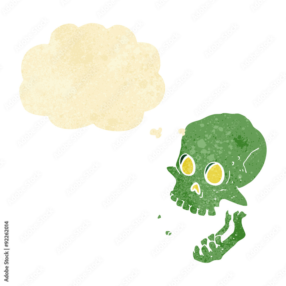 cartoon laughing skull with thought bubble cartoon laughing skull with thought bubble