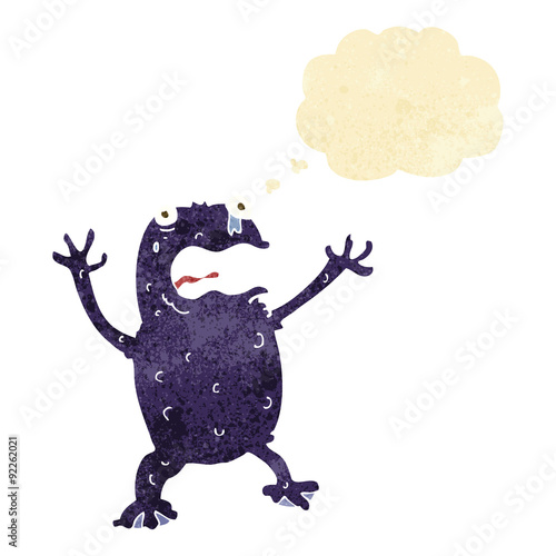 cartoon poisonous frog with thought bubble