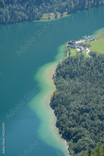 Konigssee lake and St. Bartholoma church photo