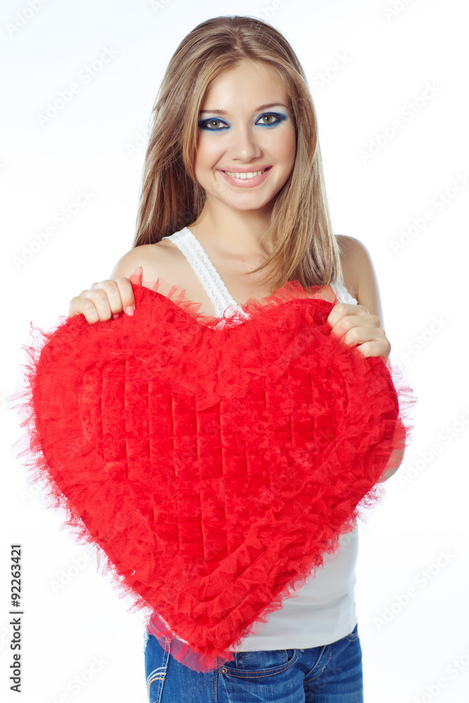  Beautiful woman with heart 