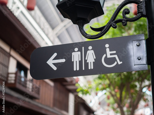 Public restroom signs