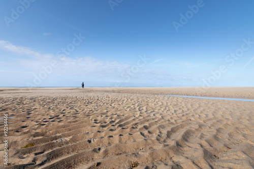 on the Beach of Portbail  Normandy  France at low tide