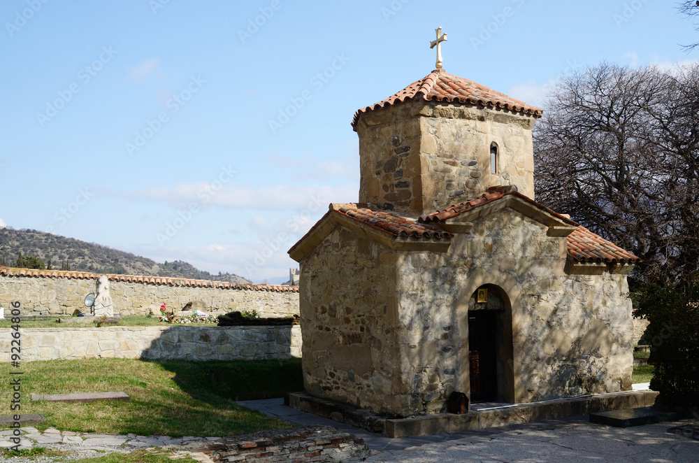 Fototapeta premium Tiny St. Nino Church at Samtavro Monastery in Mtskheta, Georgia