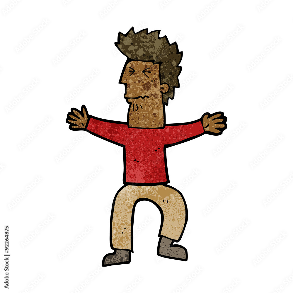 cartoon stressed out man