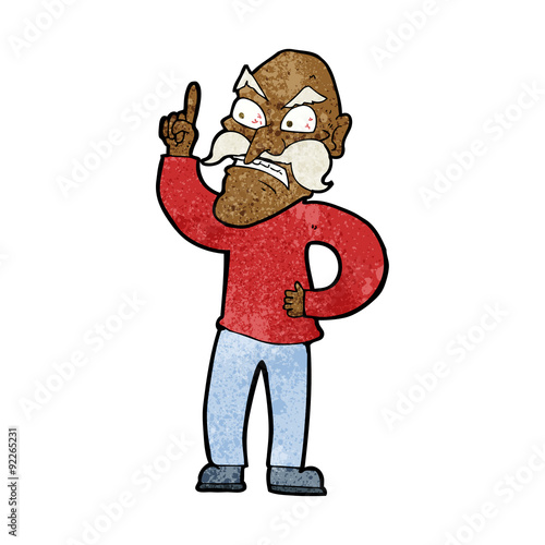 cartoon old man laying down rules