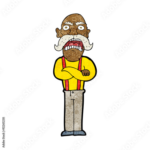cartoon shocked old man