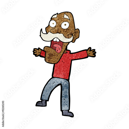cartoon shocked old man
