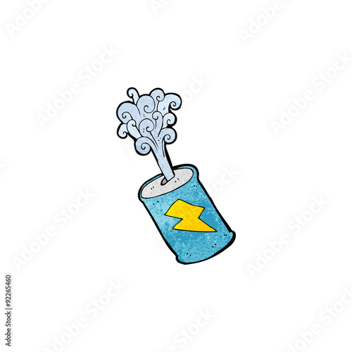 cartoon fizzing soda can