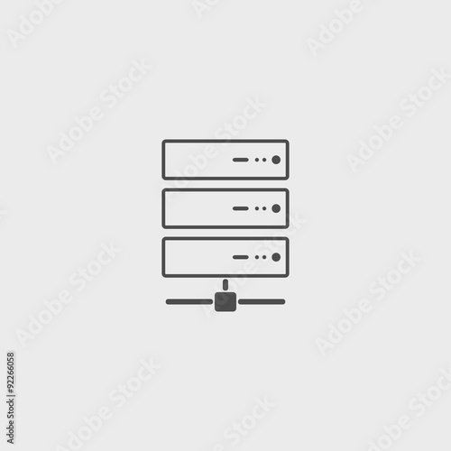 Computer Server icon, flat design