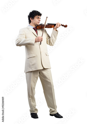 Obraz na płótnie Businessman playing violin w salonie