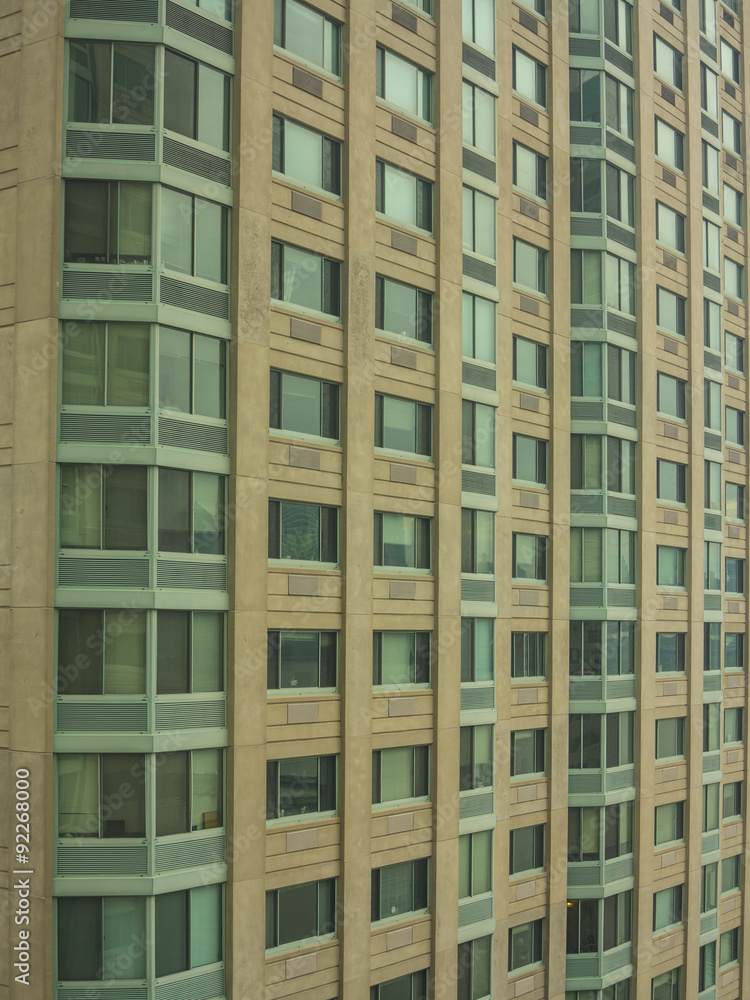 Elegant, modern green and brown facade building on Manhattan Elegant, modern green and brown facade building on Manhattan