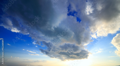 Clouds over the sea sunset sky landscape cumulus cloud