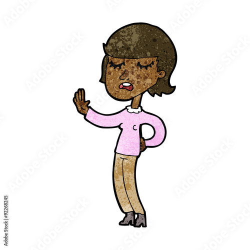 cartoon woman ignoring