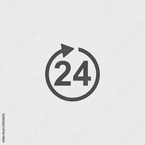clock hours icon. Flat vector icon