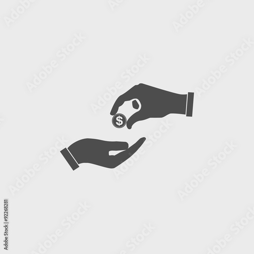  give alms Flat icon