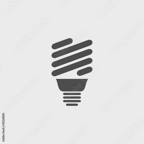 Vector energy saving fluorescent light bulb icon