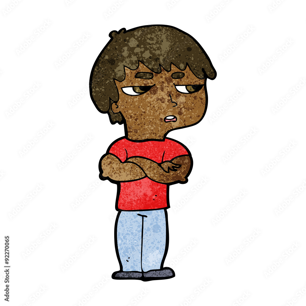 Fototapeta premium cartoon annoyed boy