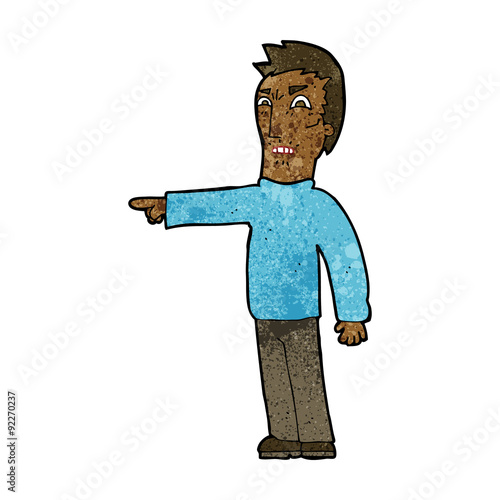 cartoon angry man pointing