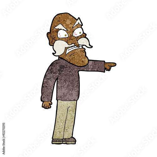cartoon furious old man