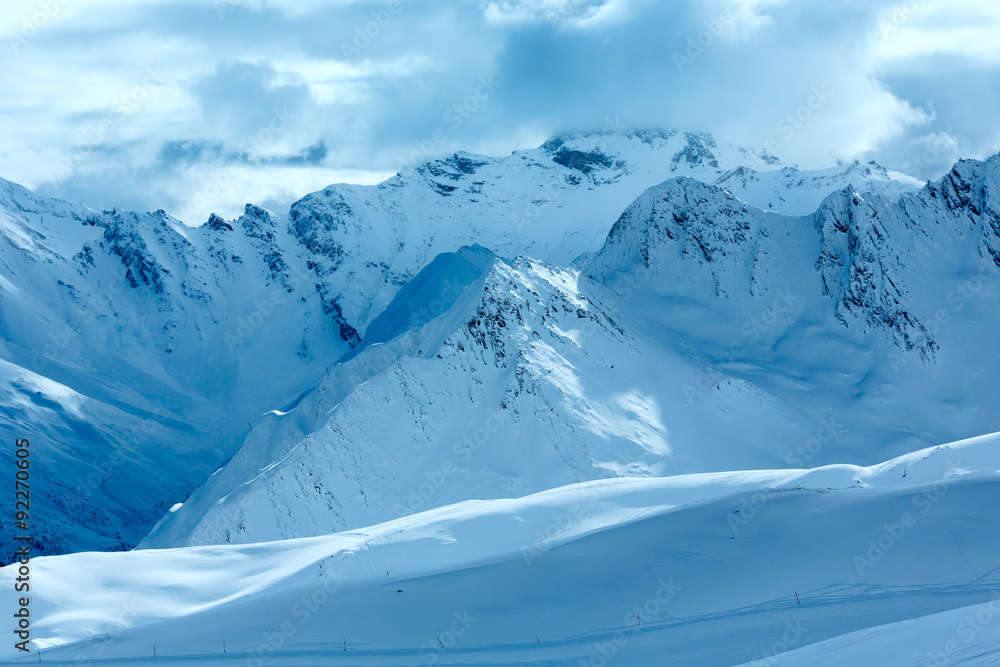 Silvretta Alps winter view (Austria). Silvretta Alps winter view (Austria).