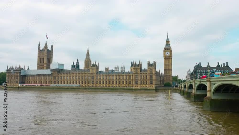 The Palace of Westminster, Elizabeth Tower (Big Ben) and Westminster bridge view The Palace of Westminster, Elizabeth Tower (Big Ben) and Westminster bridge view