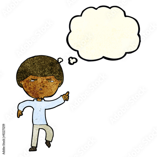 cartoon annoyed man with thought bubble