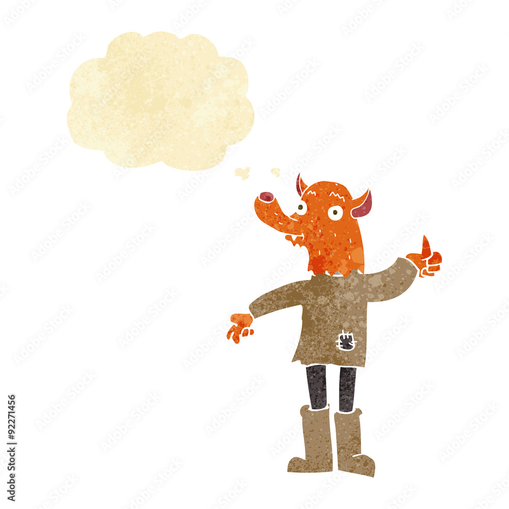cartoon fox man with thought bubble cartoon fox man with thought bubble