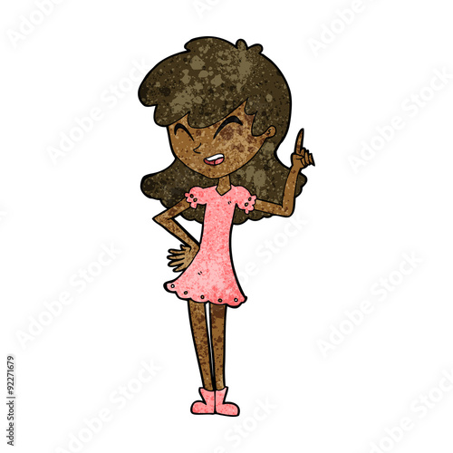 cartoon girl making point