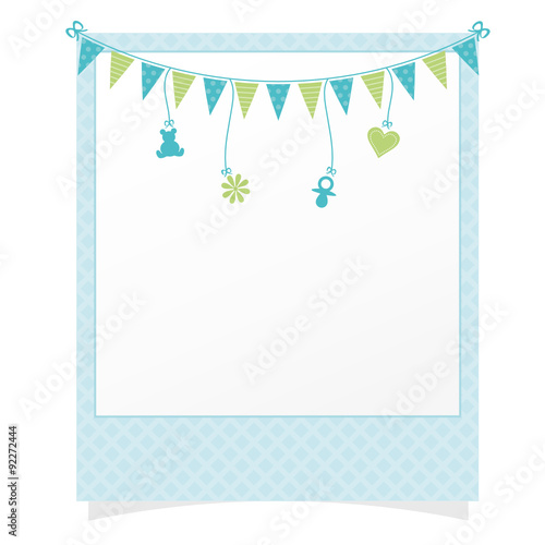 Polaroid with Garland and Baby Symbols