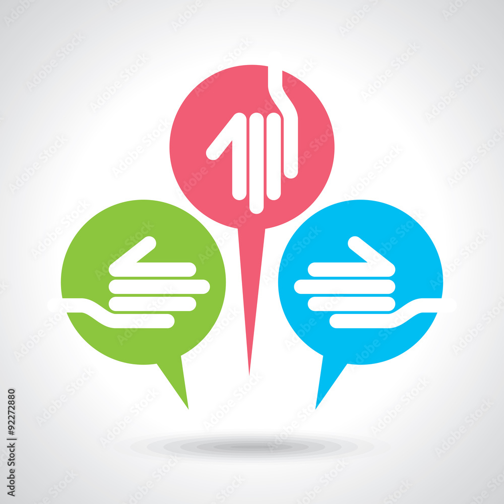 Obraz premium creative hand shake vector