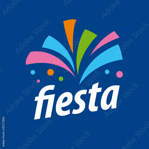 Abstract vector logo fireworks on a blue background