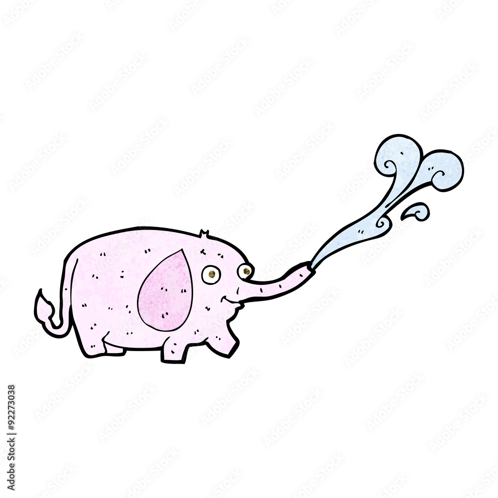 cartoon funny little elephant squirting water cartoon funny little elephant squirting water