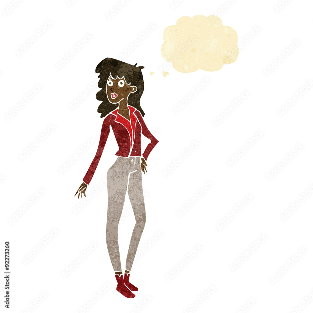 cartoon pretty woman with thought bubble cartoon pretty woman with thought bubble